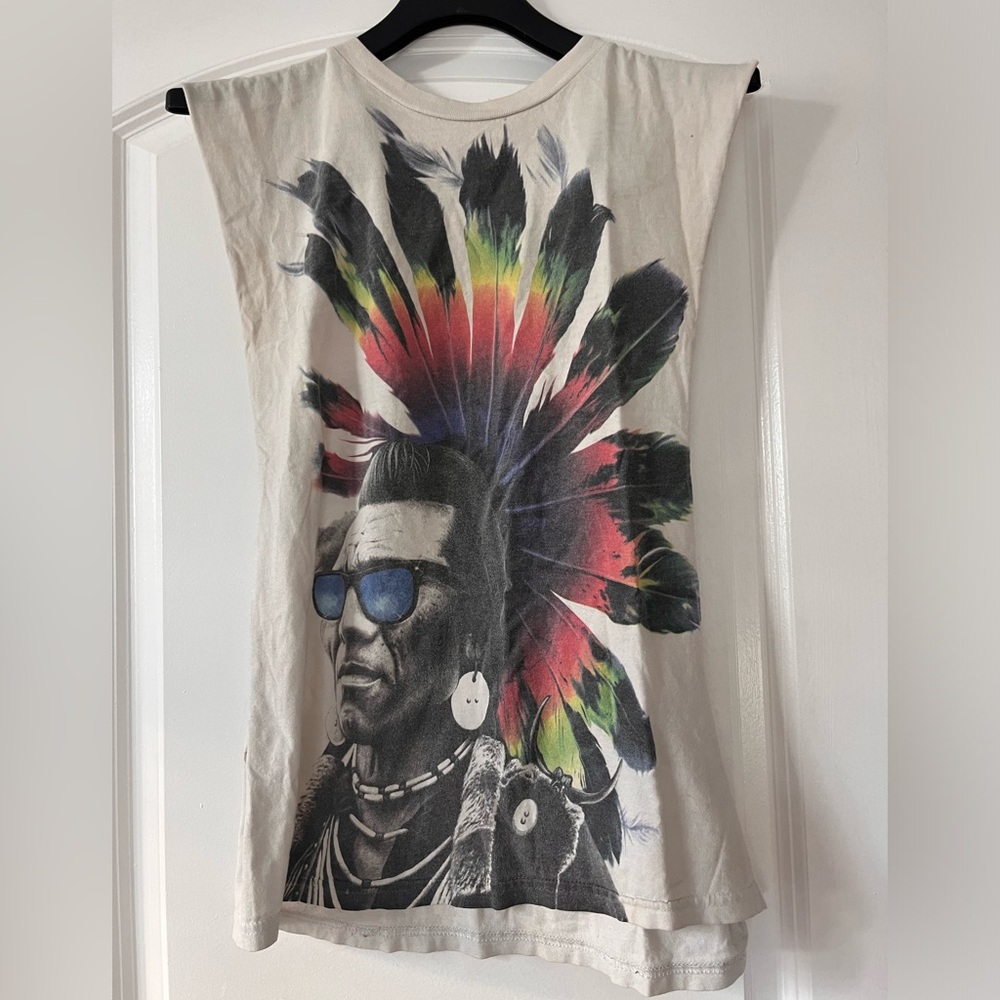 Native print cutoff tshirt